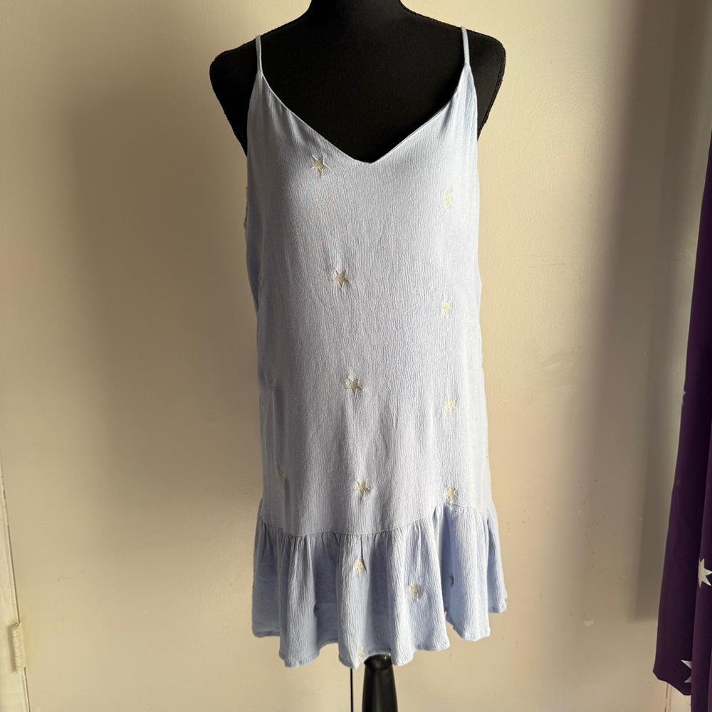 Storia Periwinkle Blue Shine Bright Swing Dress Stars Celestial Women’s Small - Picture 2 of 16